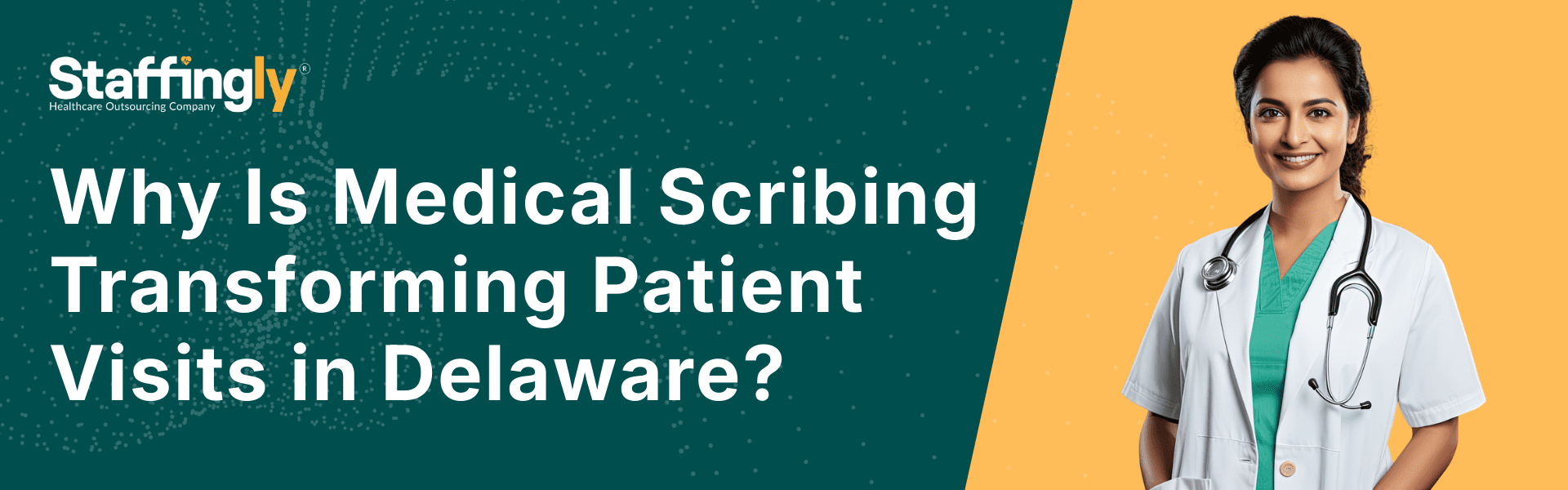 A medical scribe assisting a physician in documenting a patient encounter in Delaware.