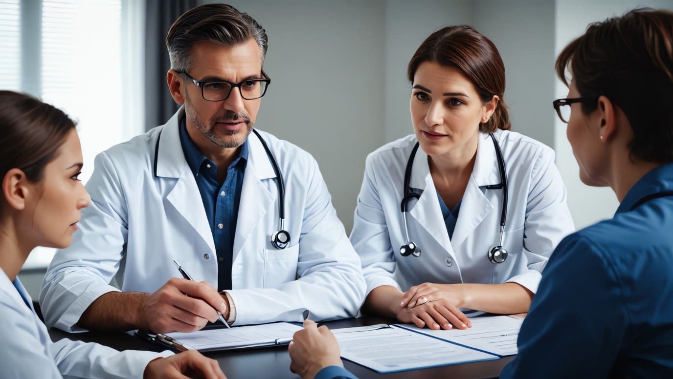 A visual representation of the prior authorization process funnel, showing key stages like medical necessity assessment, approval, cost allocation, and challenges affecting care.