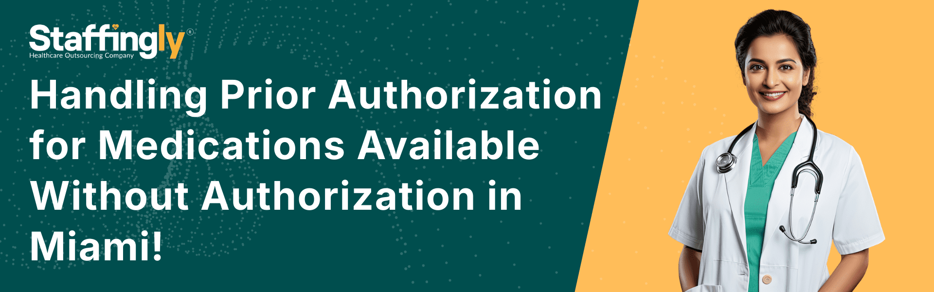 Healthcare outsourcing infographic showcasing benefits like patient care focus, operational efficiency, compliance, and accuracy improvement.