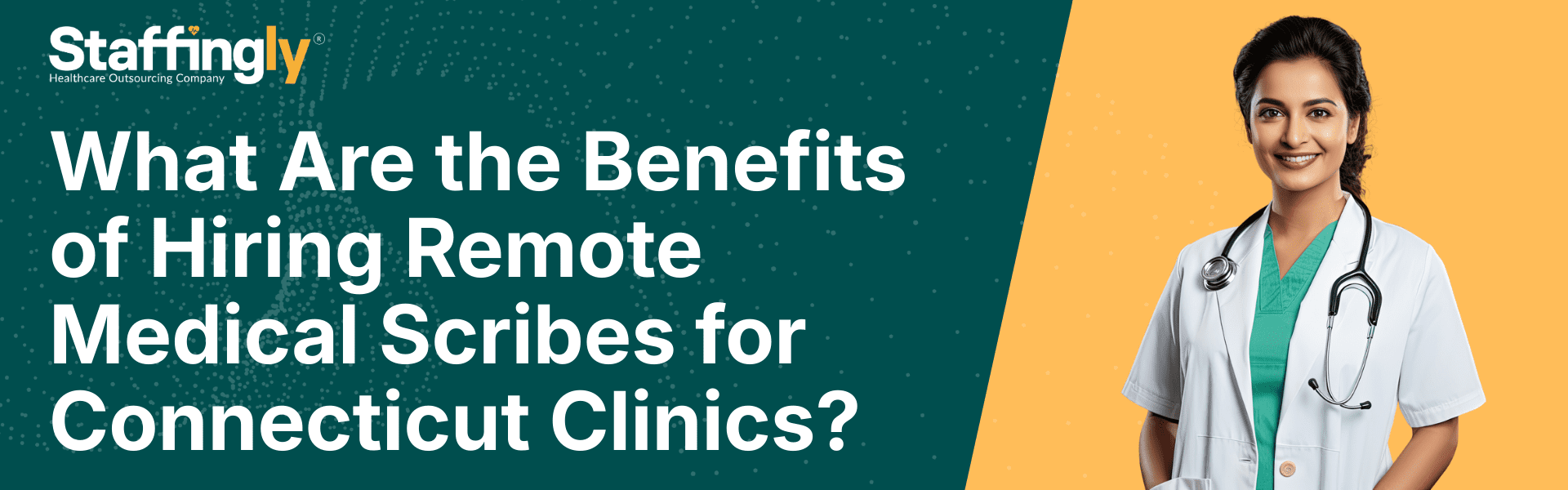 A remote medical scribe documenting a patient encounter for a Connecticut clinic.