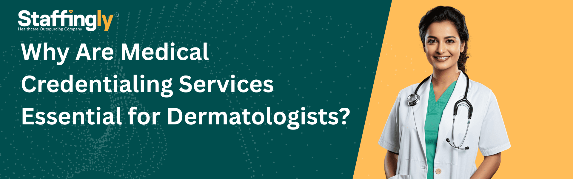 Dermatologist reviewing credentialing documents in a clinic office