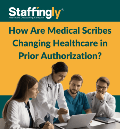A medical scribe helping a healthcare provider with patient documentation and prior authorization services.