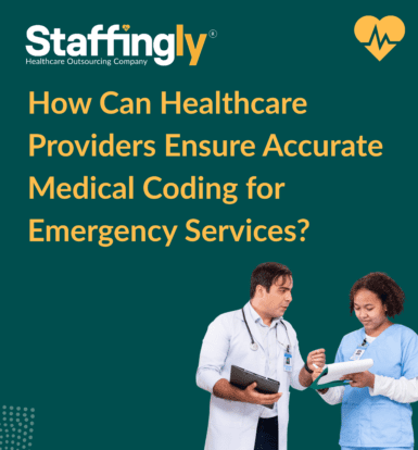 Doctor reviewing emergency medical records for accurate coding in a busy hospital setting