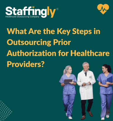 "Healthcare professional reviewing prior authorization documents with a digital workflow dashboard in the background."