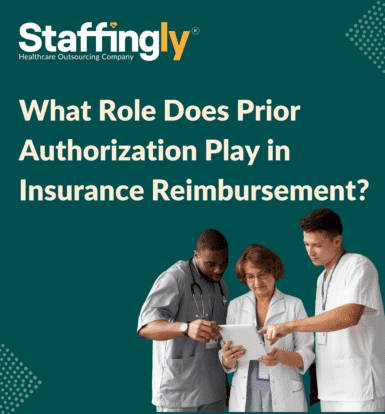 Doctors discussing prior authorization for insurance reimbursement in a healthcare setting.