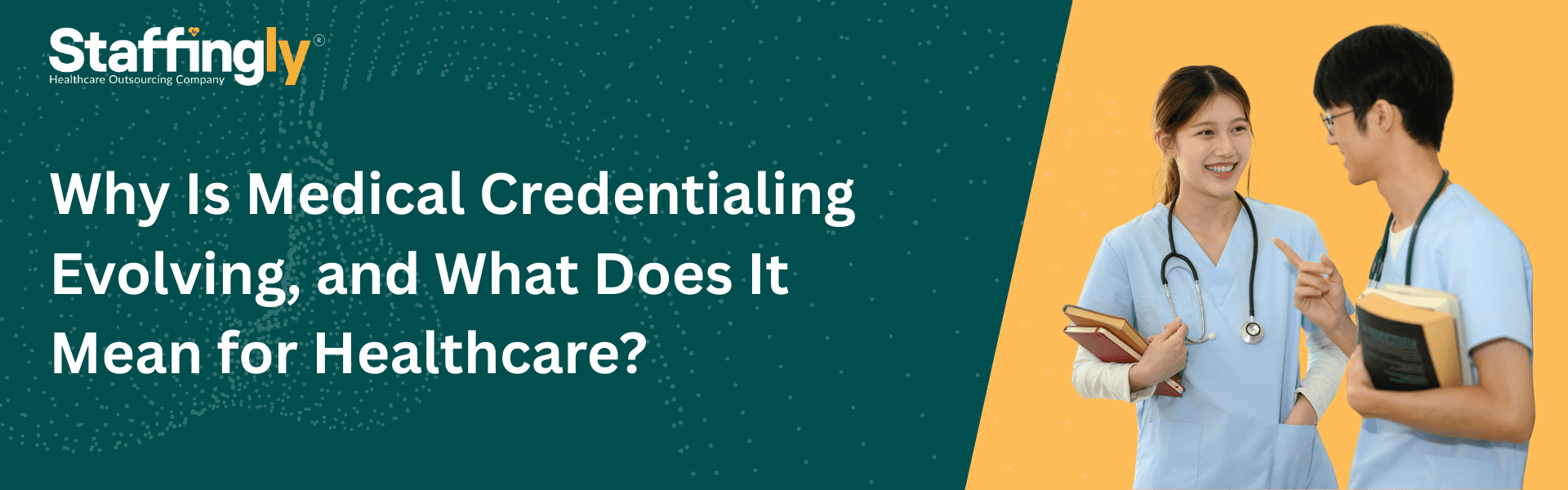 Healthcare professionals using a digital credentialing dashboard on a computer