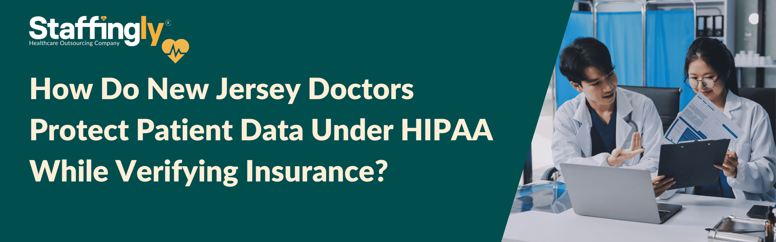 New Jersey doctor verifying patient insurance details on a secure digital device.