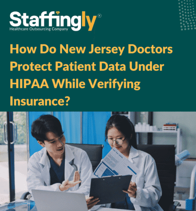 New Jersey doctor verifying patient insurance details on a secure digital device.