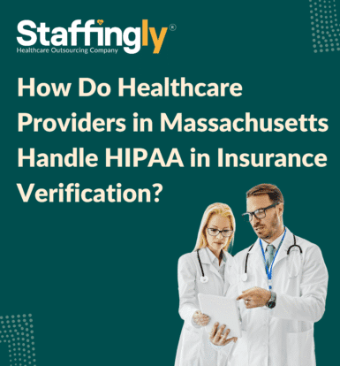 Healthcare professional securely verifying patient insurance information on a computer