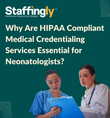 Neonatologist reviewing credentialing documents in a hospital office