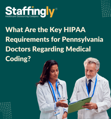 Healthcare professional reviewing medical coding documents on a computer with secure HIPAA compliance protocols