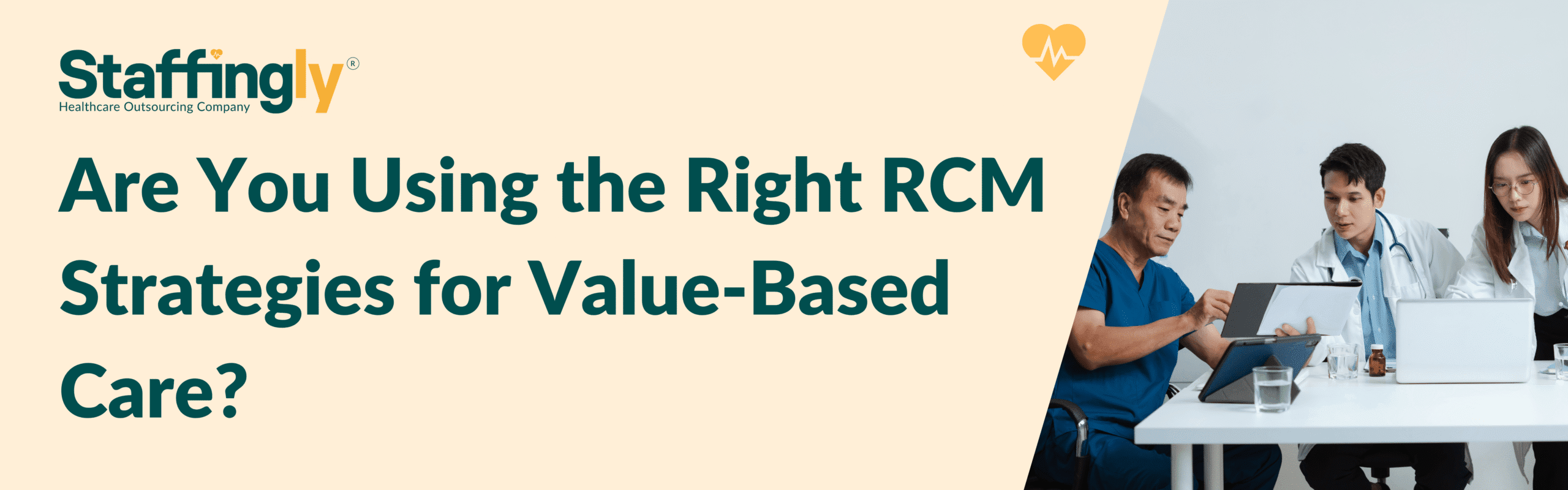 A healthcare team reviewing performance dashboards for value-based reimbursement tracking