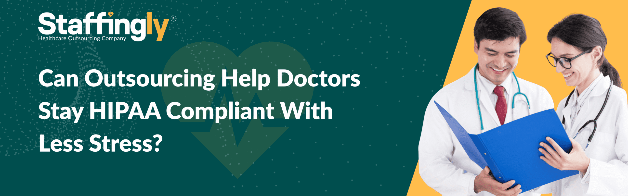Doctor reducing stress with HIPAA outsourcing support for compliance and patient data security