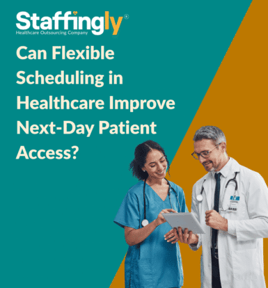 Doctor reviewing patient appointments using a flexible healthcare scheduling system for next-day access.