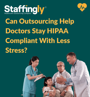 Doctor reducing stress with HIPAA outsourcing support for compliance and patient data security