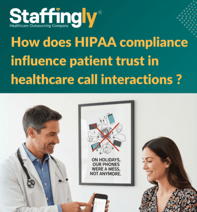 A healthcare provider engaging in a HIPAA-compliant call, emphasizing secure and trustworthy communication with patients.