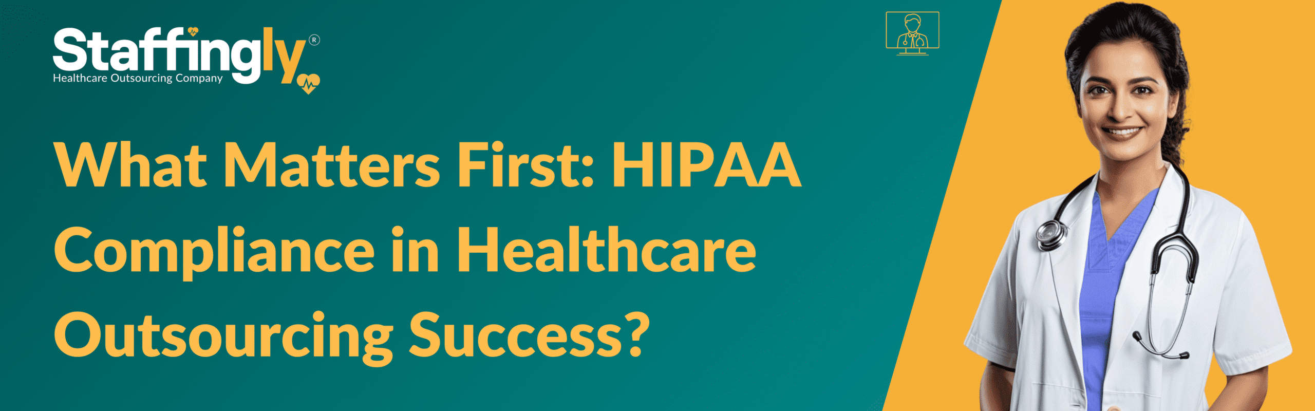 Healthcare outsourcing team ensuring HIPAA compliance and patient data security