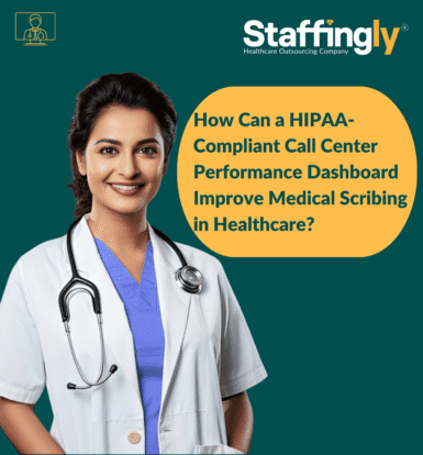 HIPAA-compliant call center performance dashboard enhancing medical scribing in healthcare